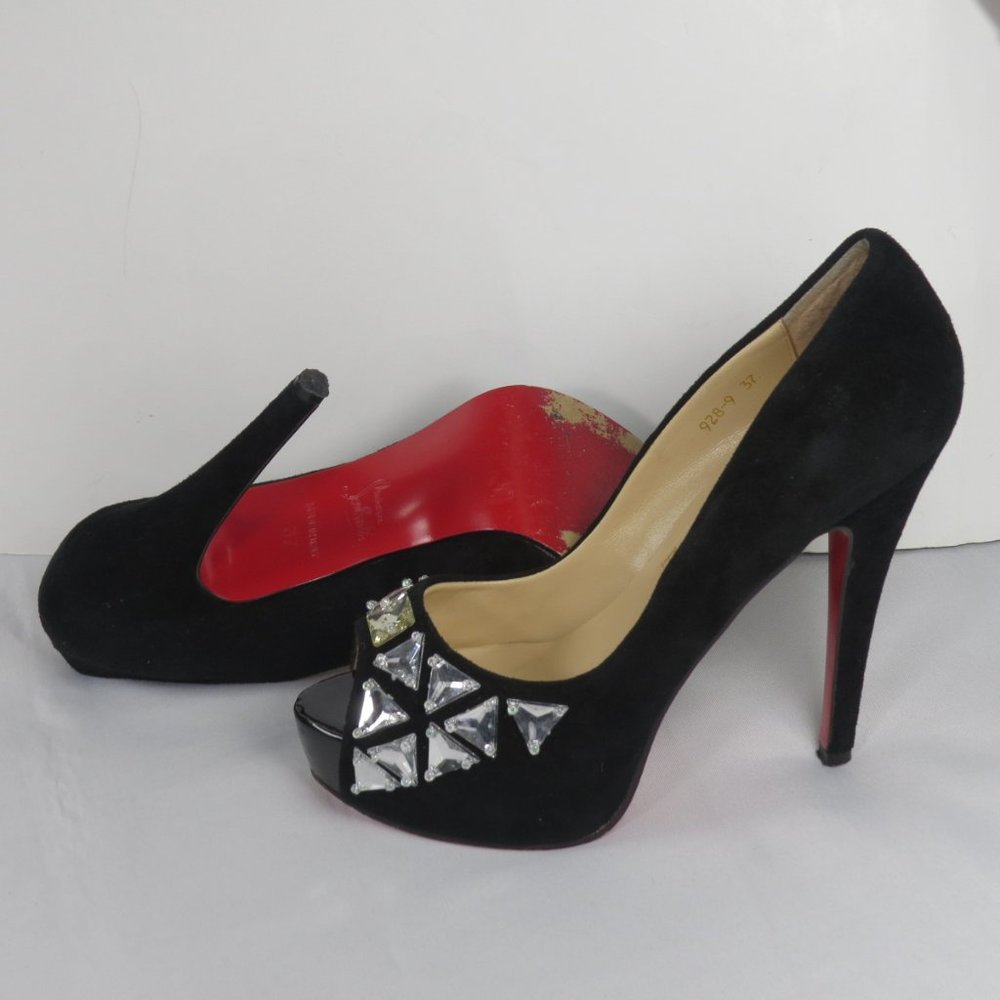 Louboutin Paris Very Prive Womens 37/6 Pumps Bling